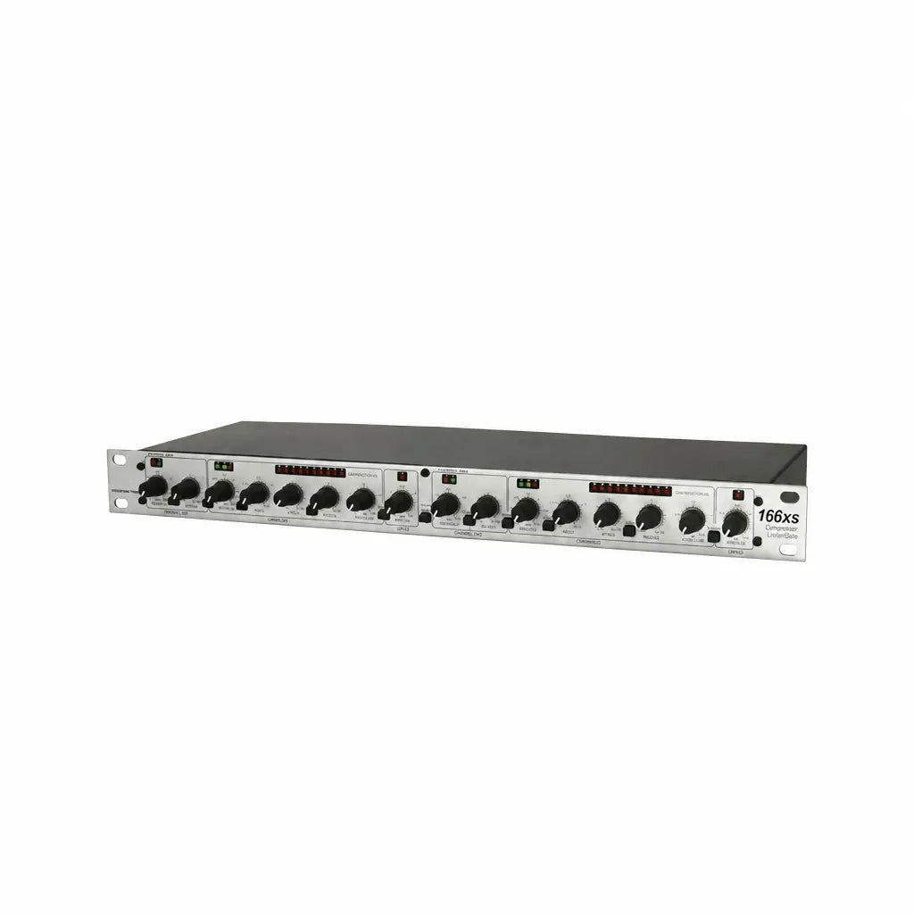 Professional Stereo Compressor Limiter 166XS - Rack Dynamic Processor for Stage