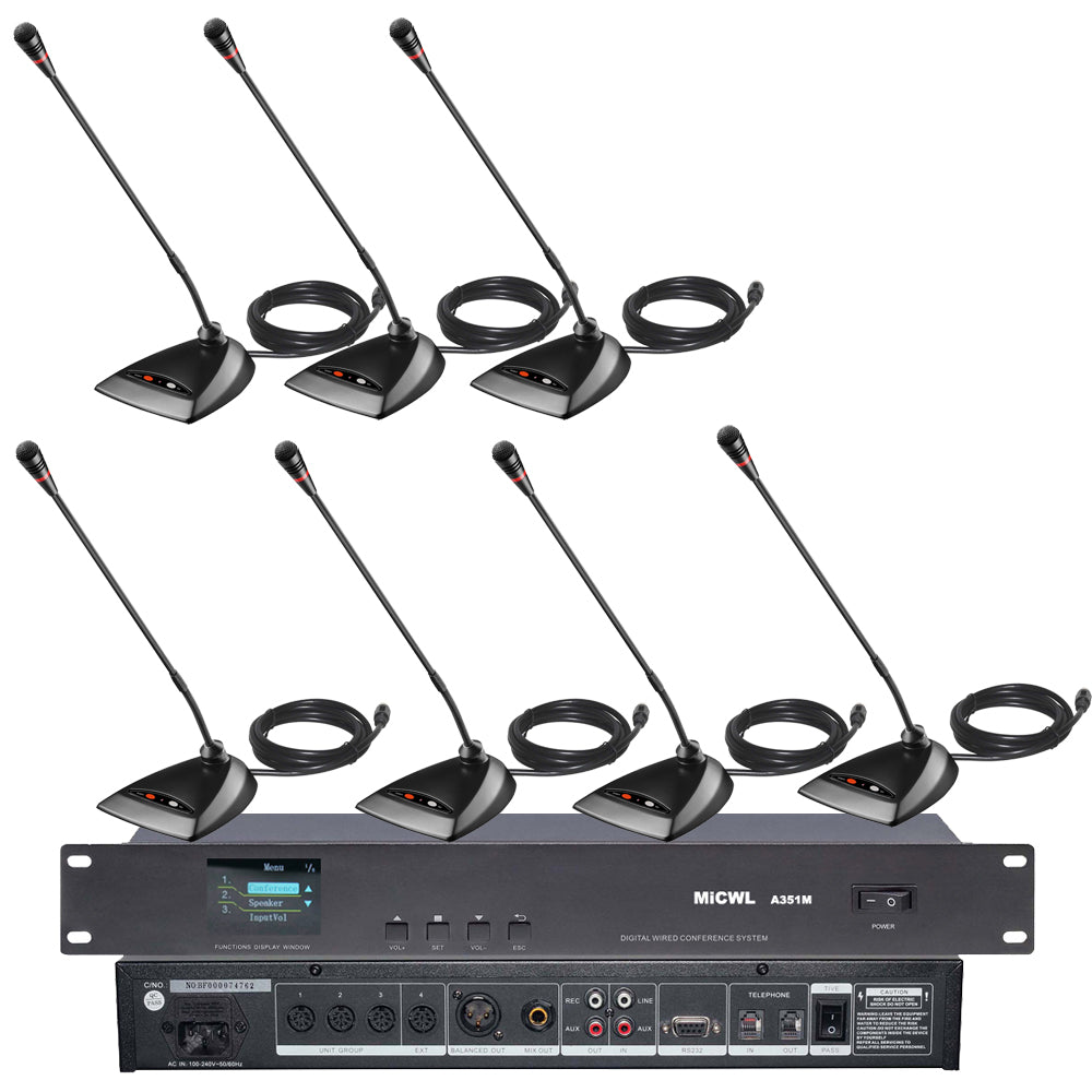 MiCWL MX418 Professional Wired Digital Conference System with Chairman & Delegate Gooseneck Microphones – Ideal for Boardrooms, Council Chambers & Hybrid Meetings