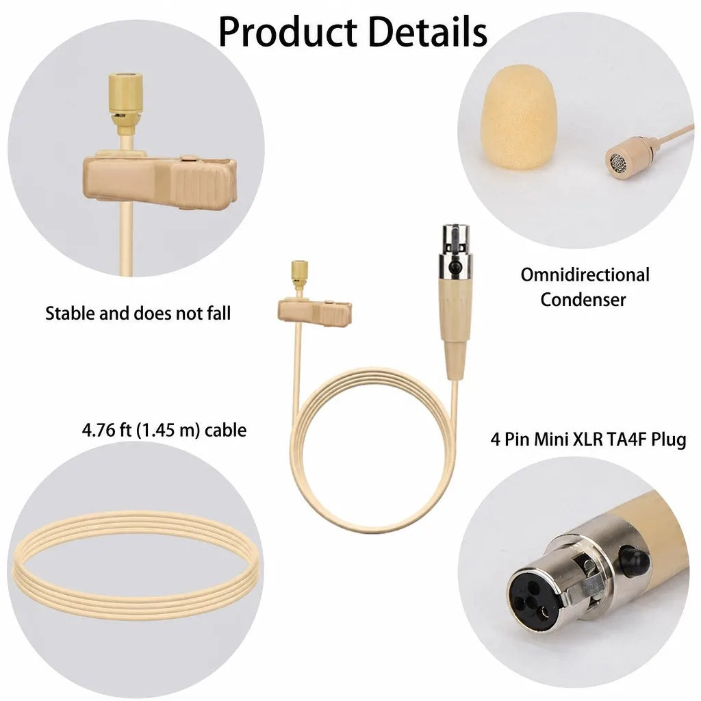 Skin-Tone Lavalier Mic 4-Pin Mini XLR