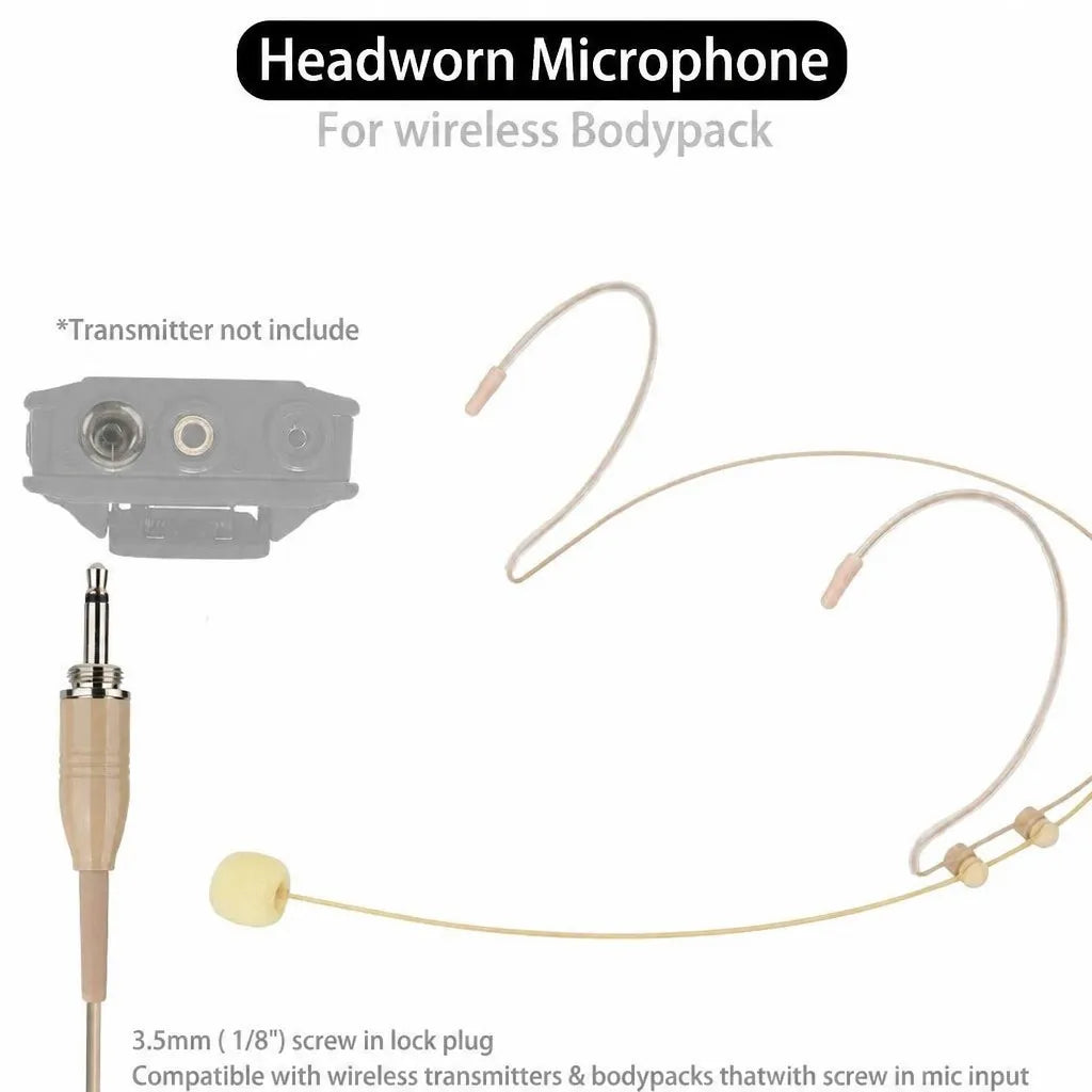 Skin-Tone Dual Ear Headset Mic 3.5mm