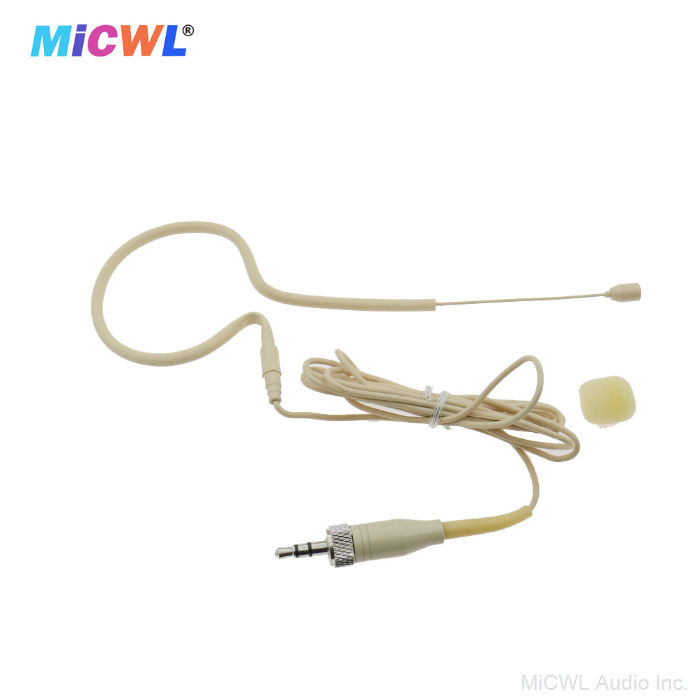 HM200 Earset Headset Mic for Sennheiser G2 G3 G4 Wireless Belt Pack – 3.5mm Screw Lock Connector, Black & Beige, Ideal for Live Performance, KTV, DJ, Streaming, Church, School, Karaoke
