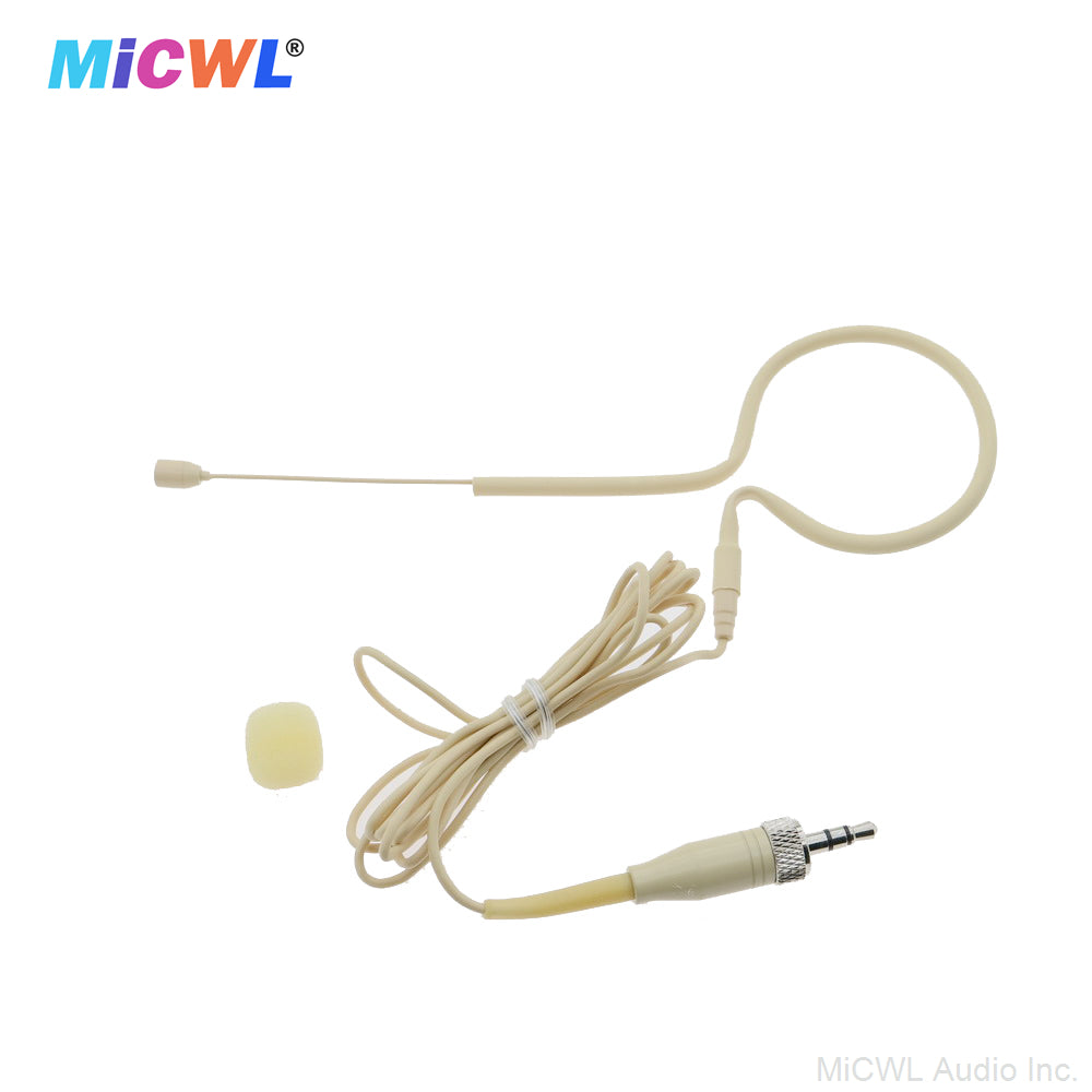 HM200 Earset Headset Mic for Sennheiser G2 G3 G4 Wireless Belt Pack – 3.5mm Screw Lock Connector, Black & Beige, Ideal for Live Performance, KTV, DJ, Streaming, Church, School, Karaoke