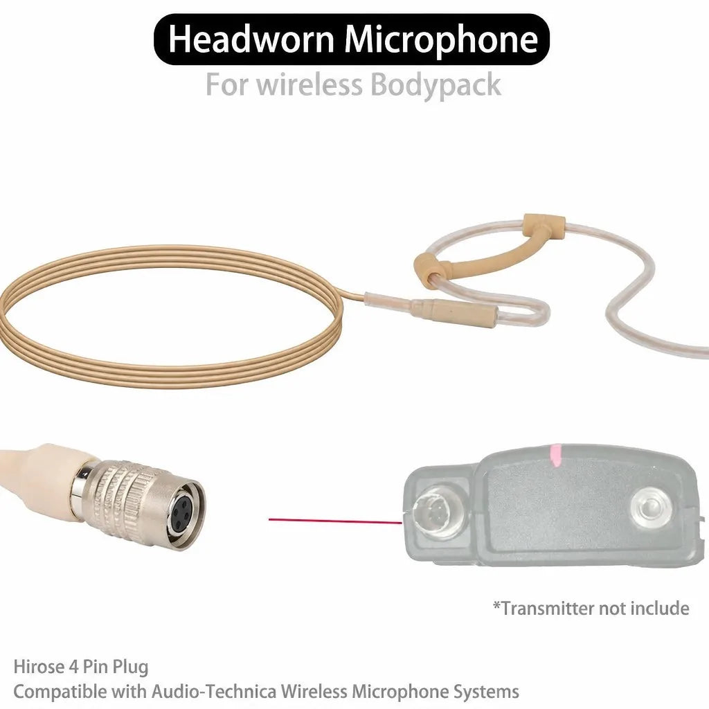 Skin-Tone Headset Mic Hirose 4-Pin
