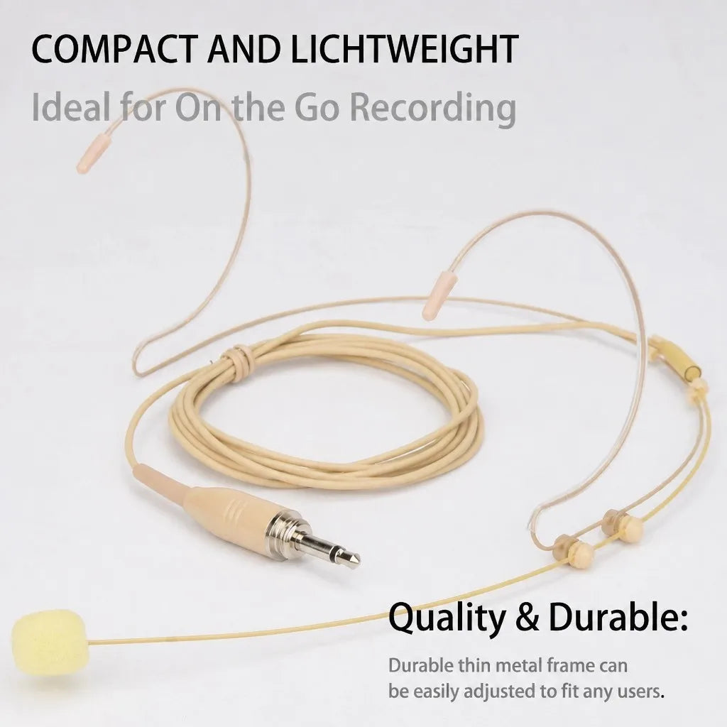 Skin-Tone Dual Ear Headset Mic 3.5mm