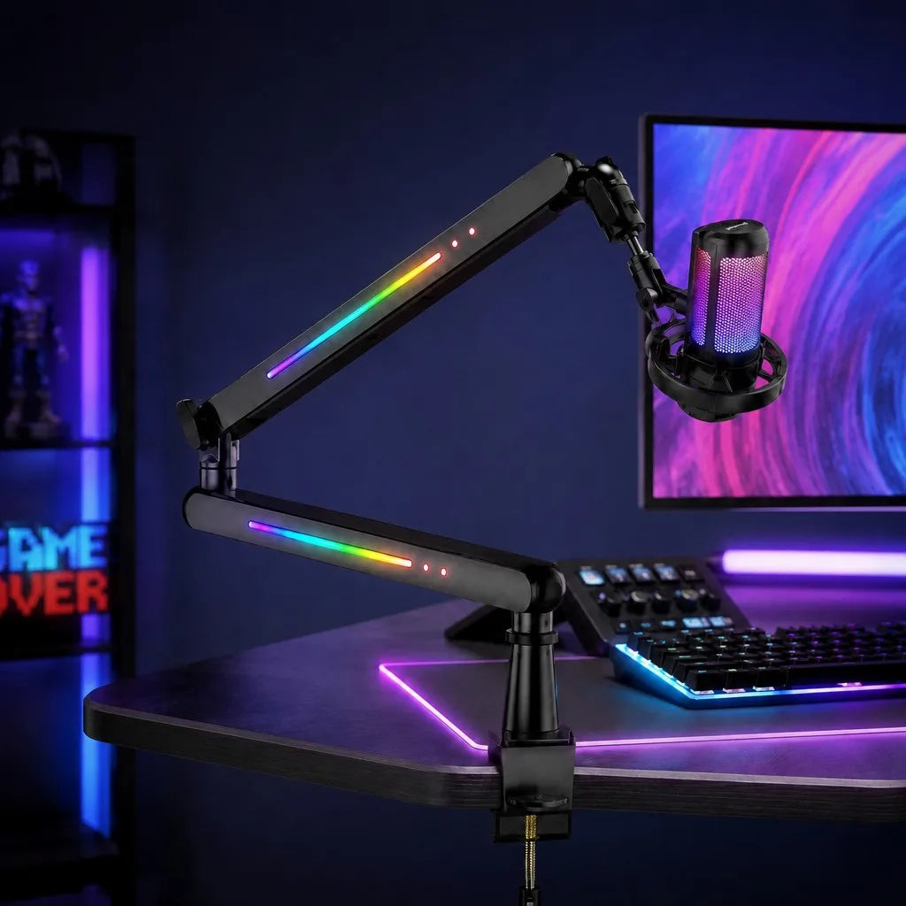 RGB LED Microphone Suspension Boom Arm