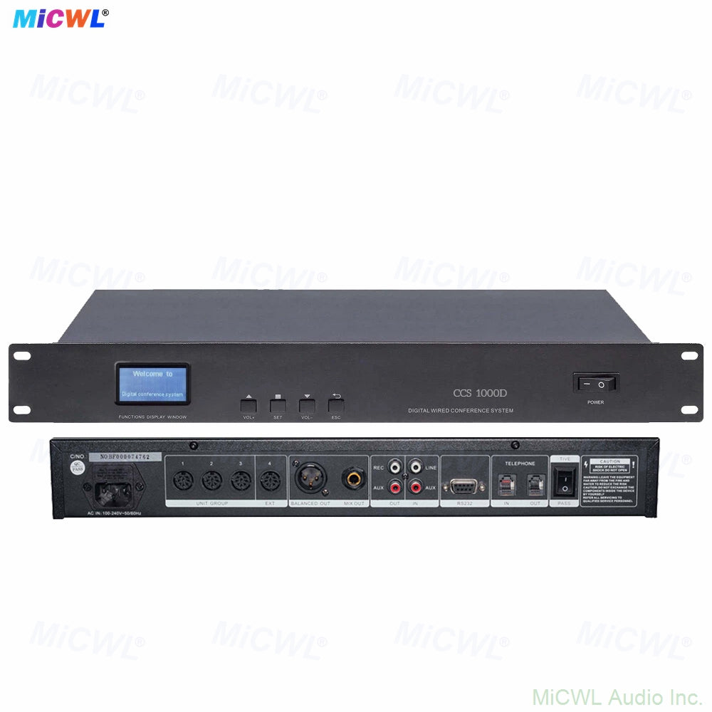 CCS 900 Ultra Conference Microphone System – 10 Mics with Built-in Speakers + Host Unit, All-in-One Audio Pickup & Amplification for Business Meetings, Seminars, Training Rooms (Black Metal Host, 10m Cable Included)