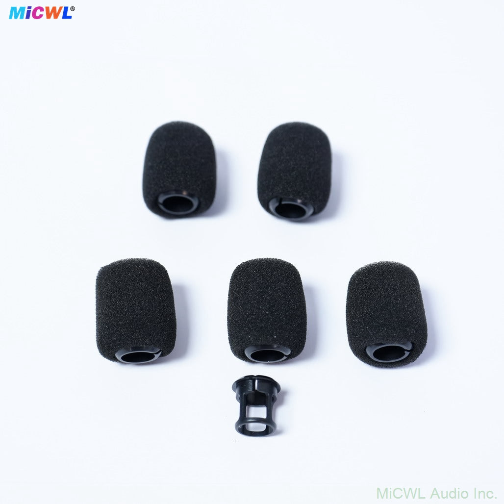 5pcs Plastic Snap Foam Windscreen for Shure Beta98H/C, MX412, MX418 Microphones - 5-Packs Replacement Windshield Cover Sponge for Gooseneck Instrument Mics - Reduces Plosives and Wind Noise
