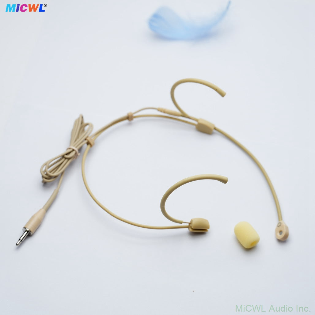 Beta-CC Skin Tone Headset Microphone with Cardioid Pickup – Compatible with Shure, Sennheiser, AKG Wireless Bodypacks | TA4F Mini 4Pin/3Pin & 3.5mm Locking Connector