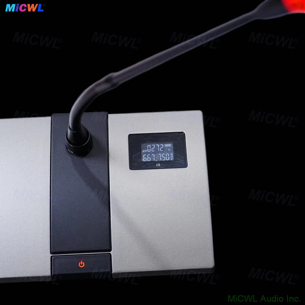 MiCWL D800 8-Channel Digital Wireless Conference Microphone System – UHF Gooseneck Mics with AES Encryption for Press Conferences, Boardrooms & Government Meetings