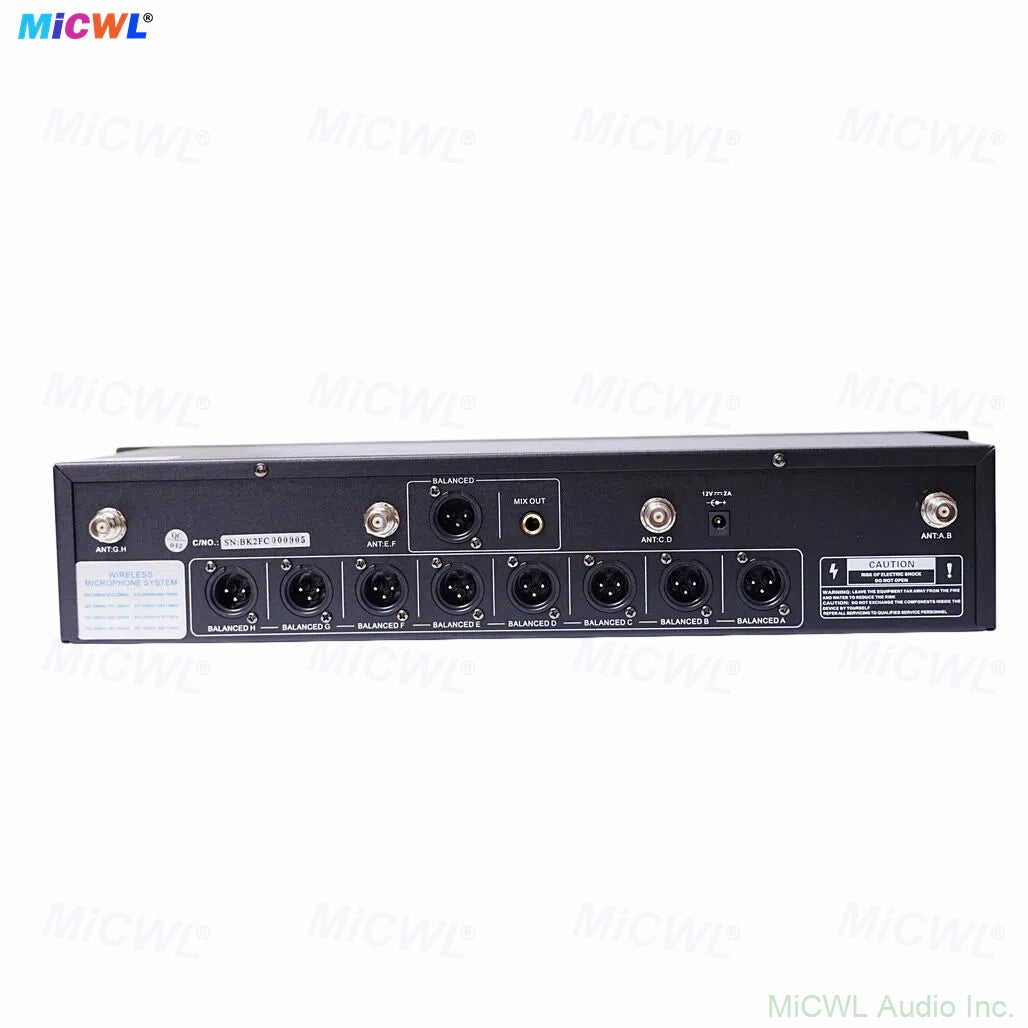 MiCWL D800 8-Channel Digital Wireless Conference Microphone System – UHF Gooseneck Mics with AES Encryption for Press Conferences, Boardrooms & Government Meetings