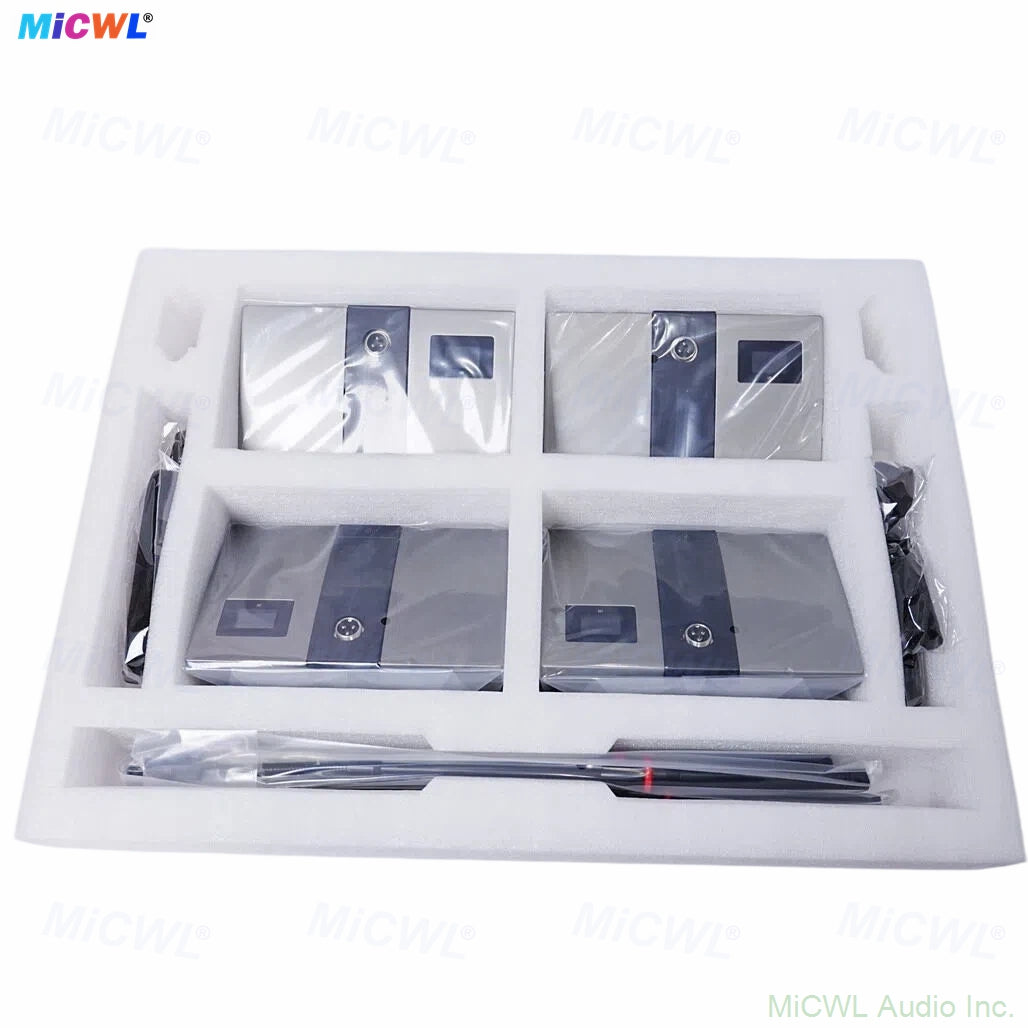 MiCWL D800 8-Channel Digital Wireless Conference Microphone System – UHF Gooseneck Mics with AES Encryption for Press Conferences, Boardrooms & Government Meetings