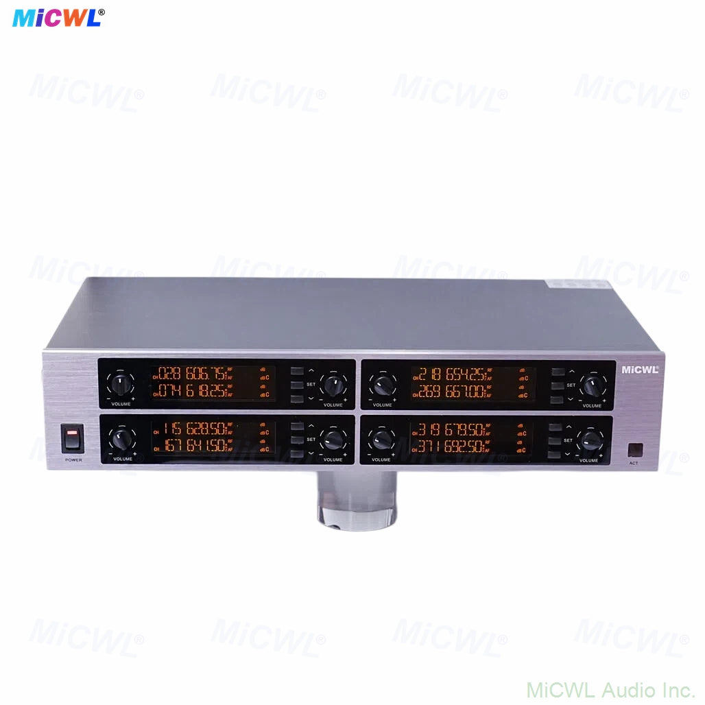 MiCWL D3900 Pro 8-Channel Digital UHF Wireless Microphone System – 8 Headset + 8 Lavalier Mics, 8x50 Freq Groups (400+ Channels), Encrypted Audio for Stage, Church, School, Karaoke, DJ, Live Streaming