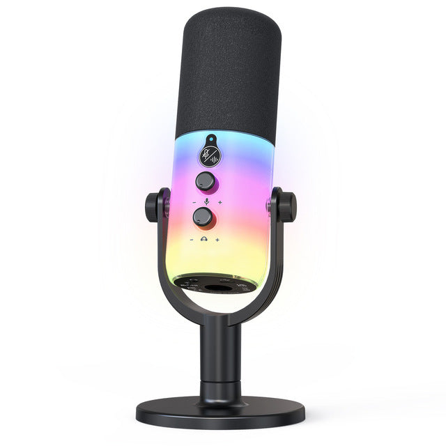 Professional USB/XLR Dynamic Gaming & Podcast Microphone - RGB Lighting, Touch Mute & Gain Control