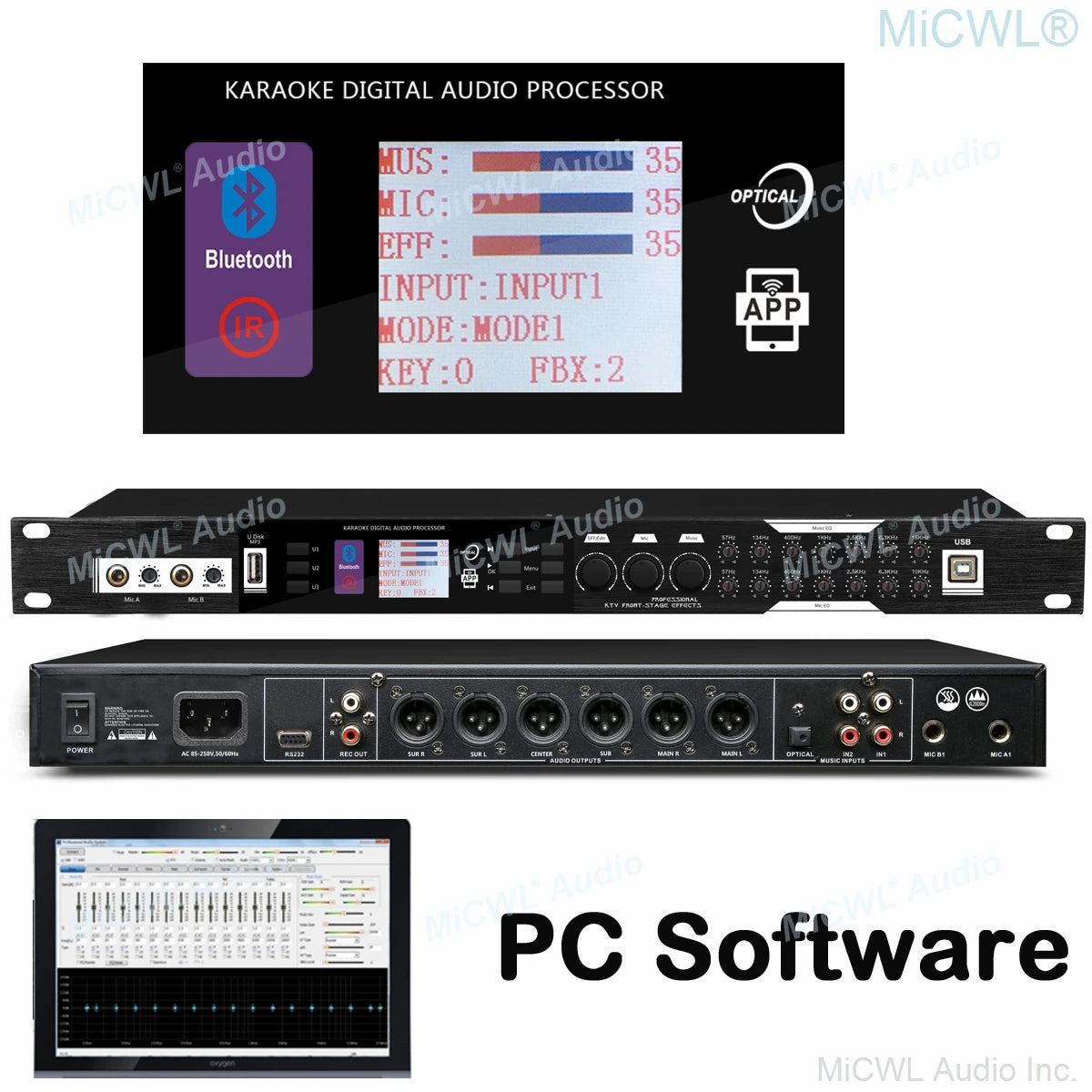 RX-4800 Digital Audio Effects Processor Microphone Stage Studio Decoder Effector - MiCWL Audio Inc