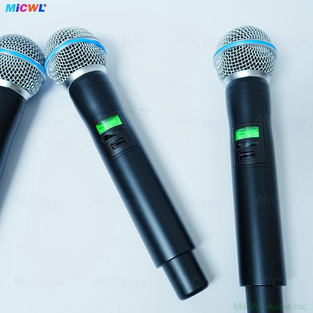 Pro AD4Q 4-Channel Wireless Microphone System with 4× Beta58 Handheld Metal Mics Long Range