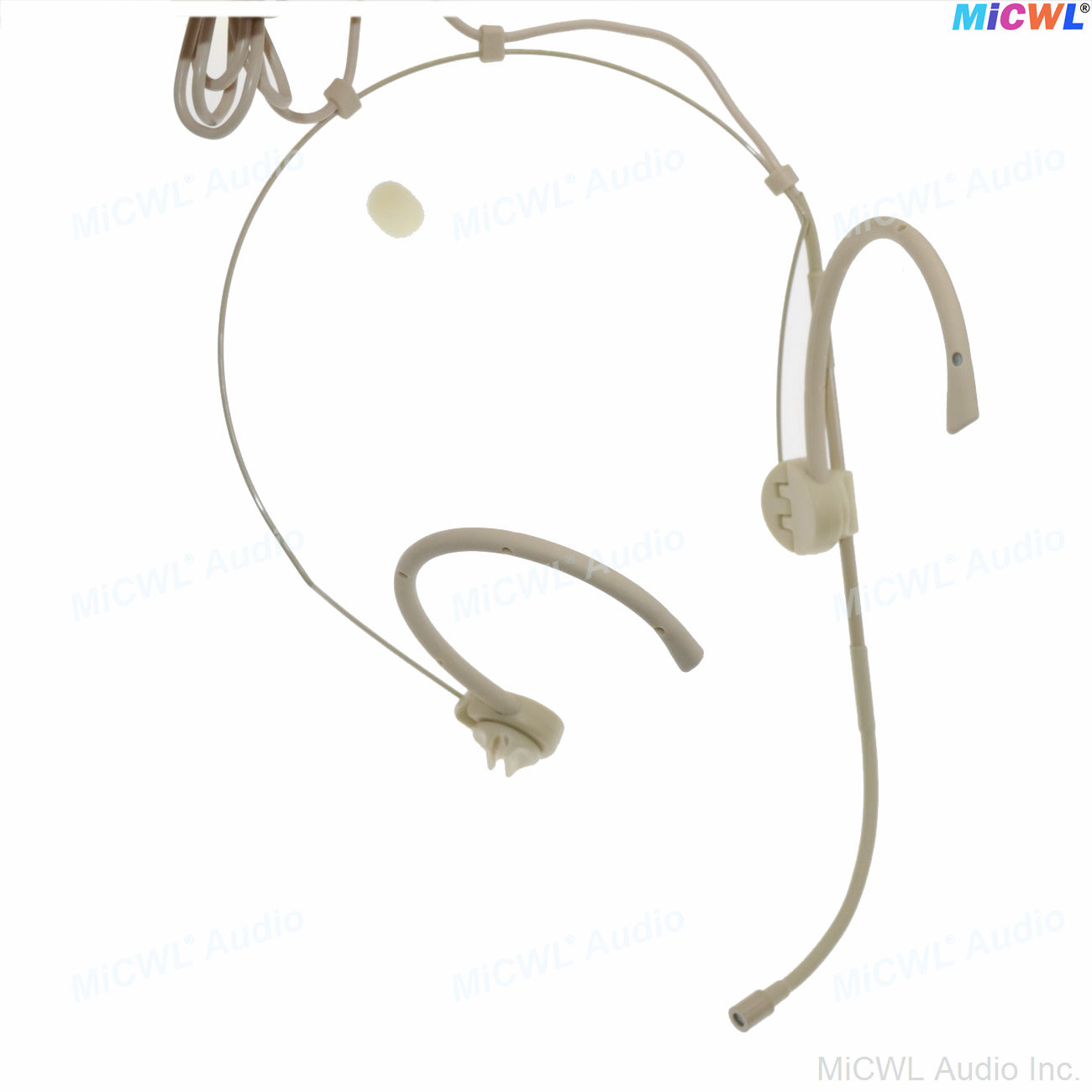 Pro OM12 Foldable Headset Microphone for Shure AKG Sennheiser Wireless Bodypack Omnidirectional Ear-Hook Mic