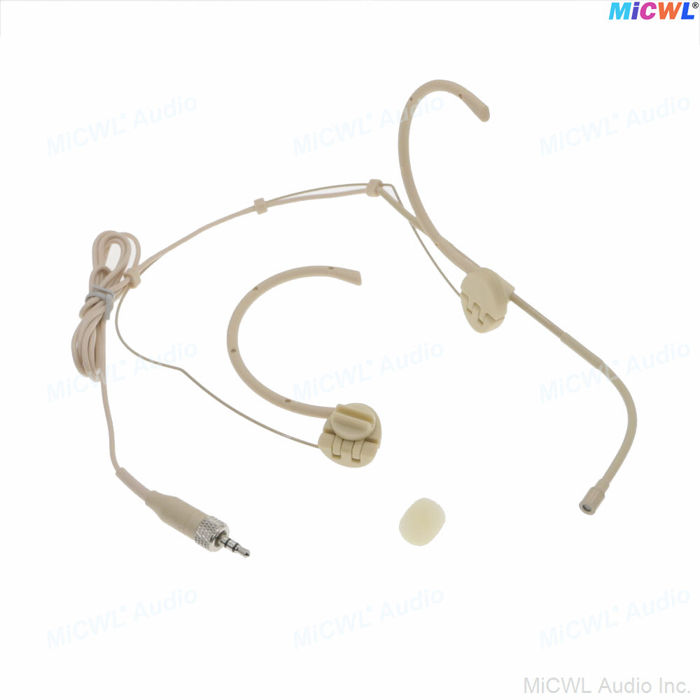 Pro OM12 Foldable Headset Microphone for Shure AKG Sennheiser Wireless Bodypack Omnidirectional Ear-Hook Mic