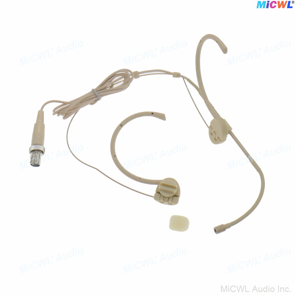 Pro OM12 Foldable Headset Microphone for Shure AKG Sennheiser Wireless Bodypack Omnidirectional Ear-Hook Mic