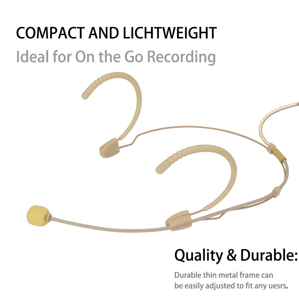 Skin-Tone Dual Ear Headset Mic 4-Pin Mini XLR AKG