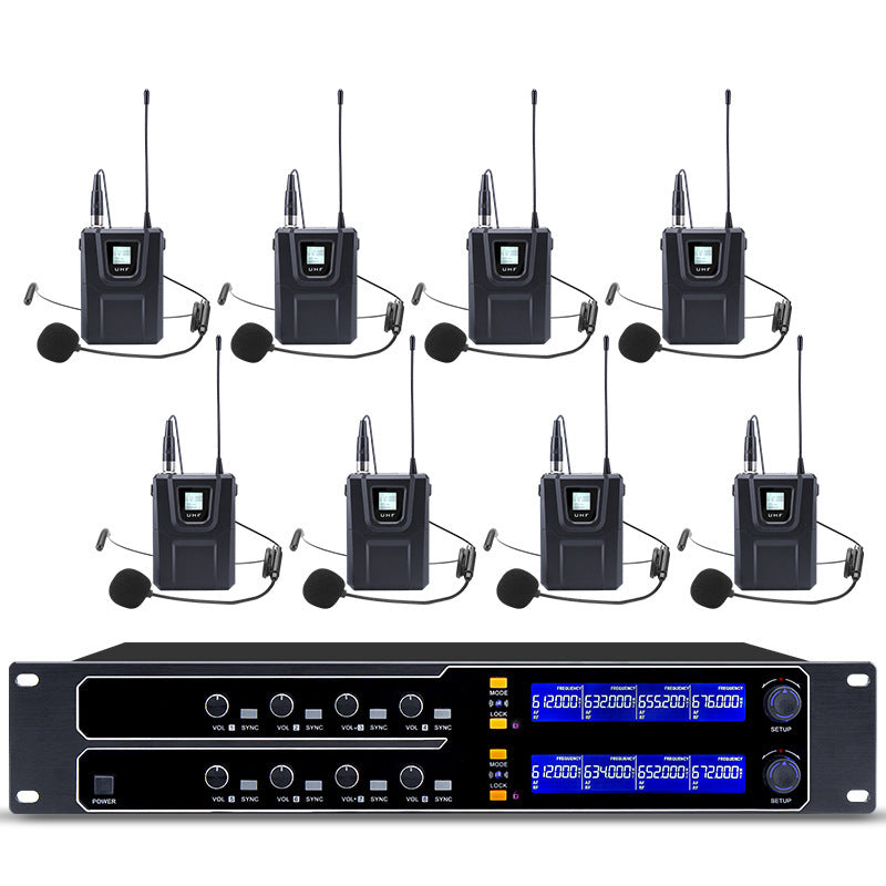 8-Channel Wireless Conference Microphone System