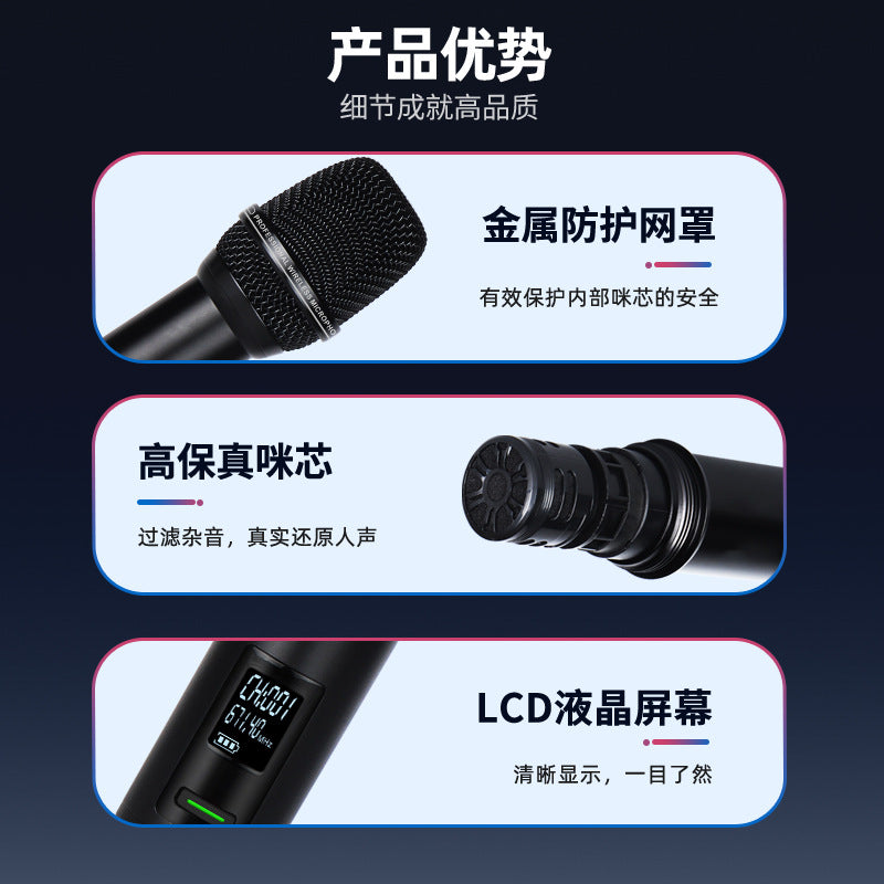 CD-06 Magnetic-Charging UHF Wireless Microphone System 1-to-2