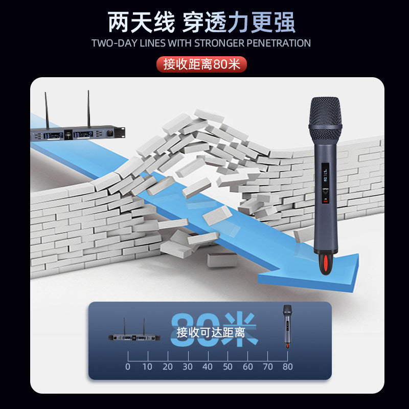 CD-08 Magnetic-Charging UHF Wireless Microphone System 1-to-2