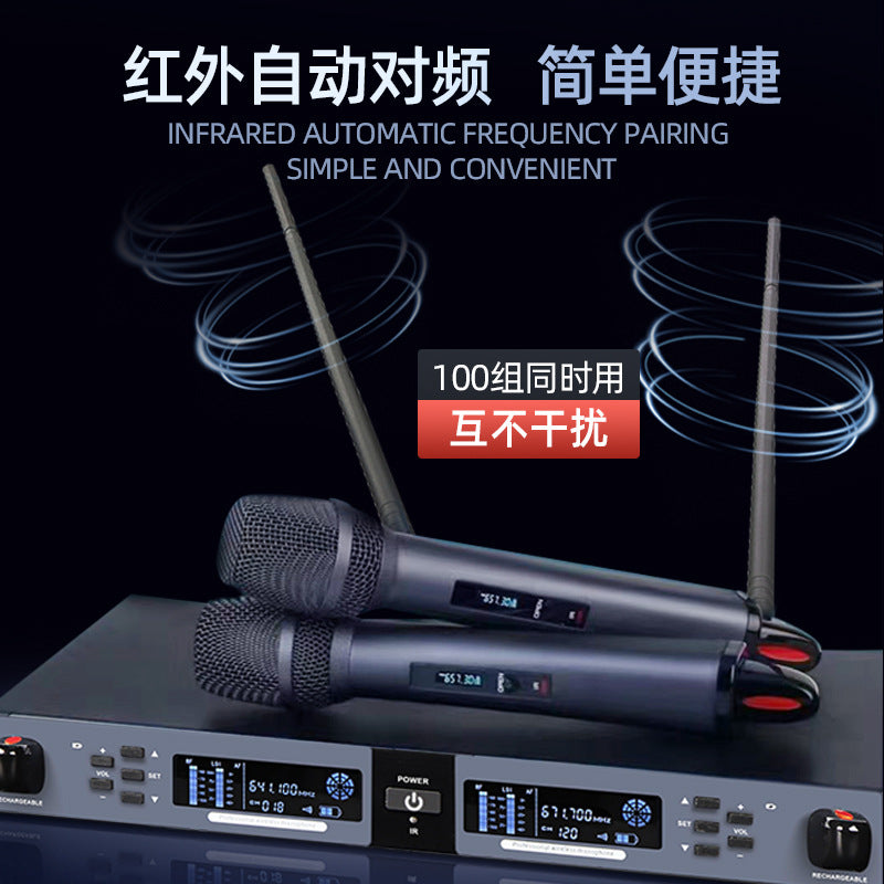 CD-08 Magnetic-Charging UHF Wireless Microphone System 1-to-2