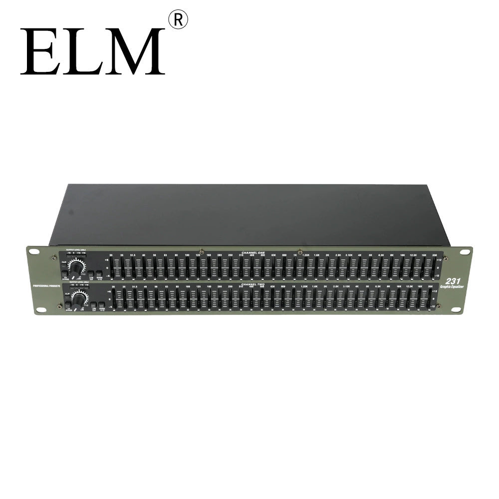 31-Band Dual Channel Graphic Equalizer 231 - Professional Rack EQ for Stage KTV