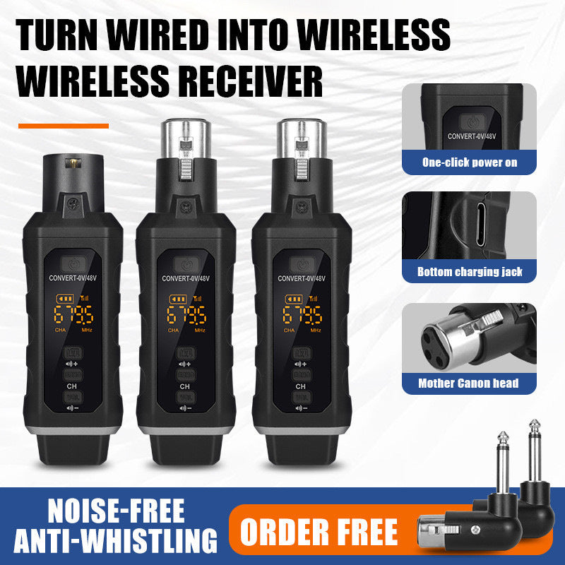 2.4G Wireless XLR Transmitter Receiver System for Dynamic Microphone Guitar