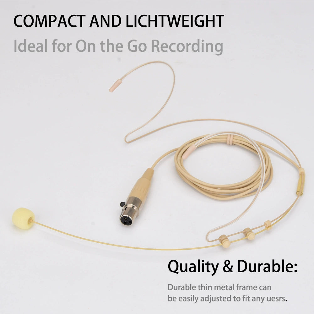 Skin-Tone Dual Ear Headset Mic 4-Pin Mini XLR AKG