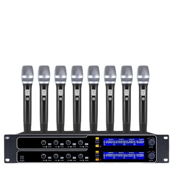 8-Channel Wireless Conference Microphone System