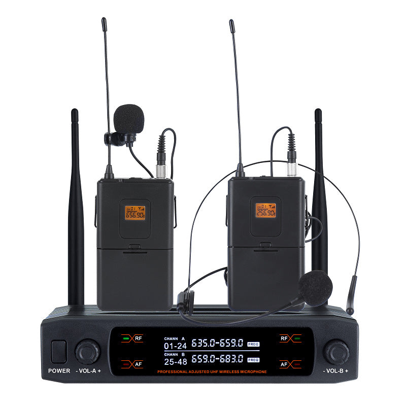 Dual Channel Wireless Microphone System UHF