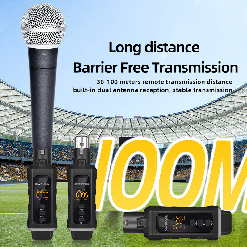 2.4G Wireless XLR Transmitter Receiver System for Dynamic Microphone Guitar