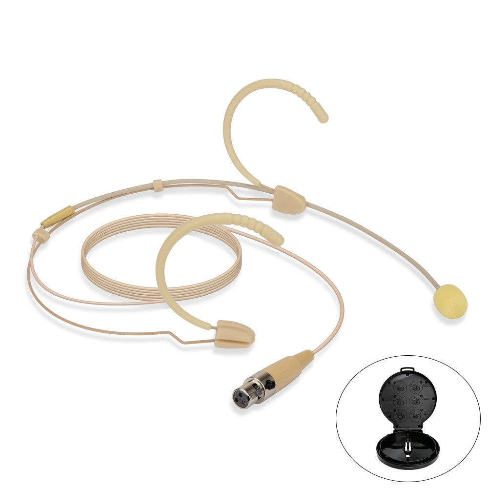 Skin-Tone Dual Ear Headset Mic 4-Pin Mini XLR AKG