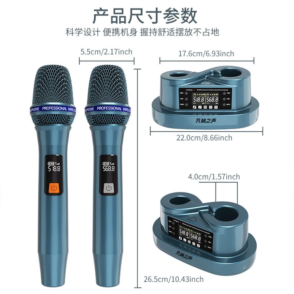 PM-1688 Dual Channel Wireless Dynamic Microphone System for Karaoke & Stage