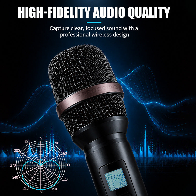 R-0507 All-Metal 4-Channel UHF Wireless Microphone System 1-to-4