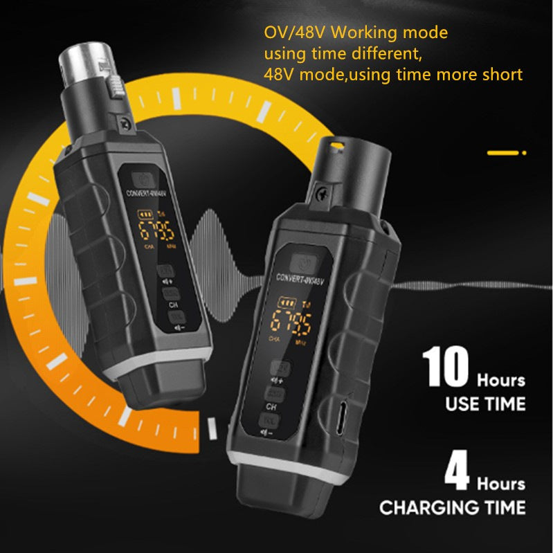 2.4G Wireless XLR Transmitter Receiver System for Dynamic Microphone Guitar