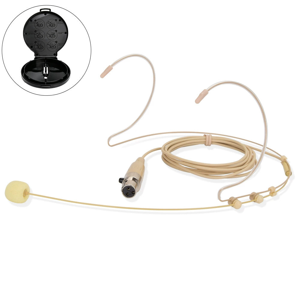 Skin-Tone Dual Ear Headset Mic 4-Pin Mini XLR AKG