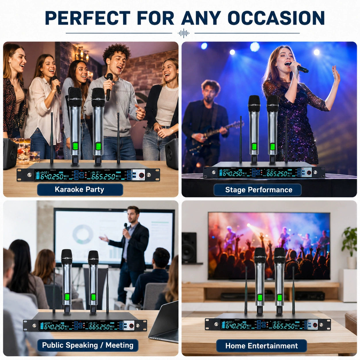 UHF True Diversity Dual Wireless Microphone