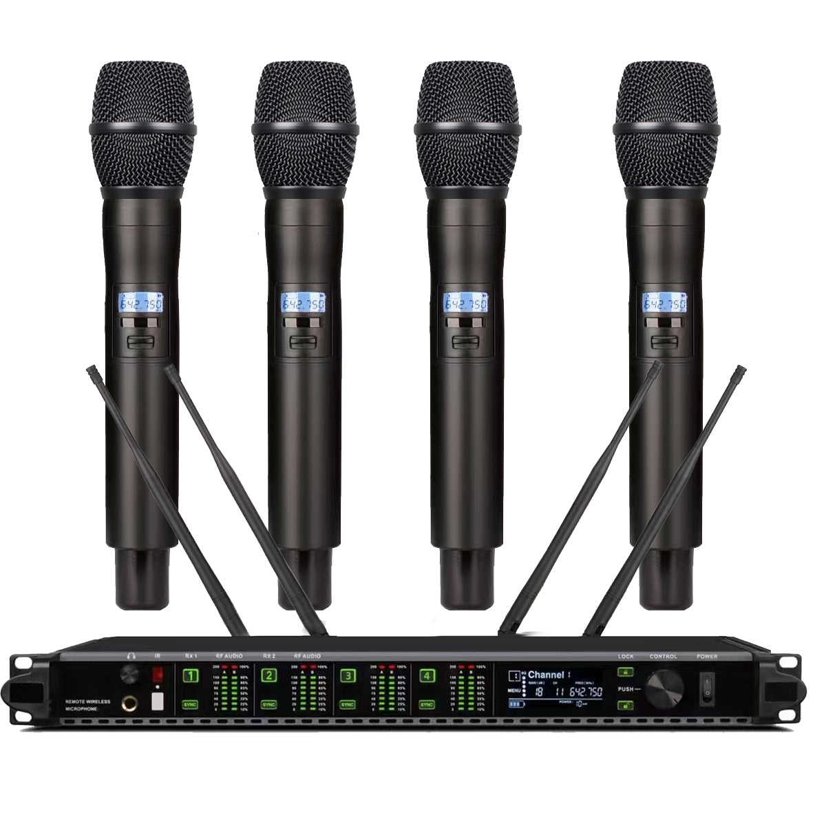 AD4Q 4-Channel Digital Wireless Microphone System with 4 x KSM9 Handheld Mics - UHF True Diversity for Singing