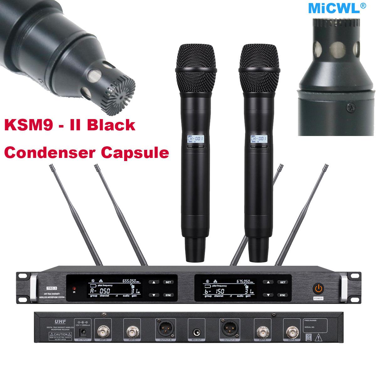 Super Technology AD4D Dual Channel Wireless KSM9 Gold Condenser Microphone Stage Performance DJ Karaoke Digital Mic System - MiCWL Audio Inc