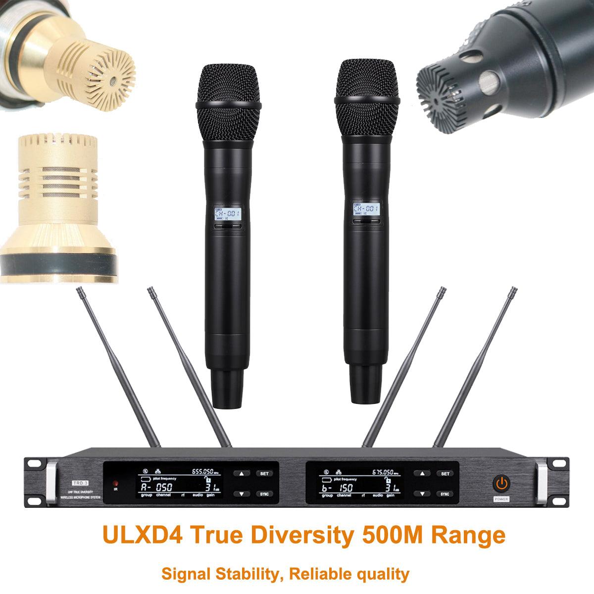 Super Technology AD4D Dual Channel Wireless KSM9 Gold Condenser Microphone Stage Performance DJ Karaoke Digital Mic System - MiCWL Audio Inc