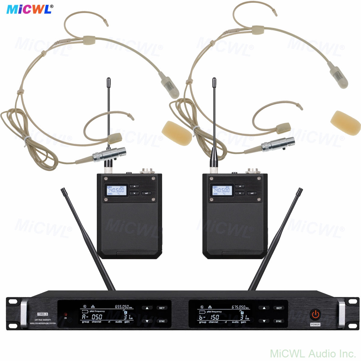 ULXD4D 2-Channel Wireless Mic with 2x Beta-55 Bodypack & Headset Cardioid Mic