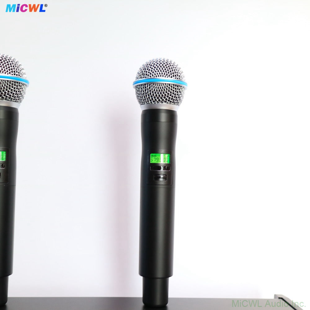 AD4D Dual-Channel UHF Digital Wireless Microphone System with 2x Beta 58 Metal Handhelds - Rack Mount