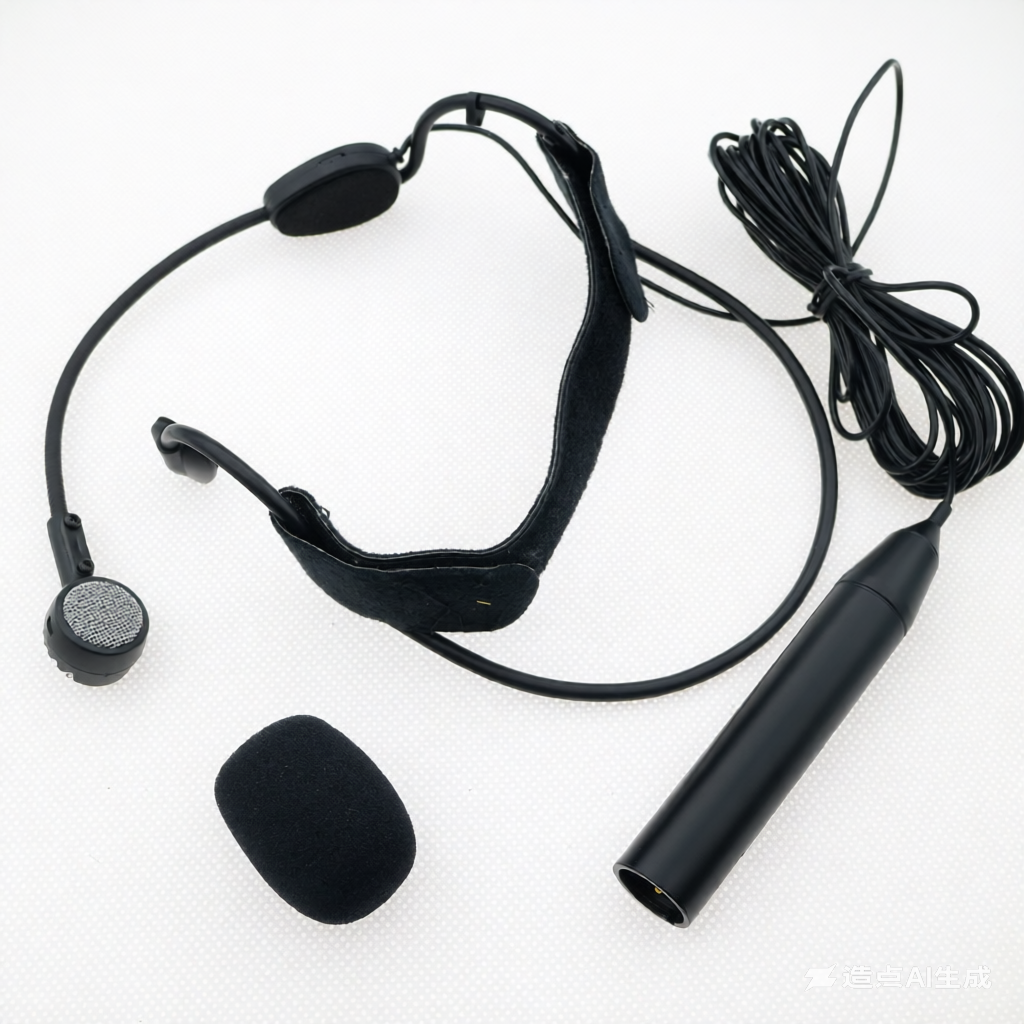 Super Cardioid Dynamic Headworn Microphone With XLR 3Pin 48V Phantom Power Plug for Mixer