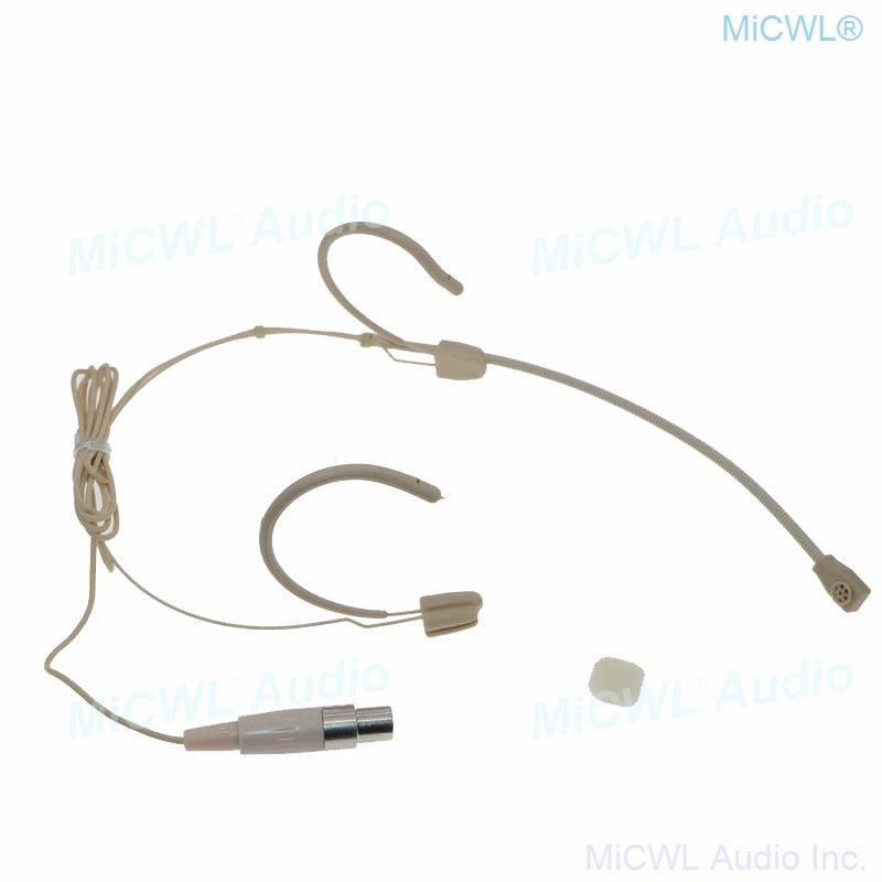 Best Quality Strong Frame Dual ear Headset Single ear Hook Microphones for Shure Wireless Microphones System Mini XLR 4Pin TA4F - MiCWL Audio Inc