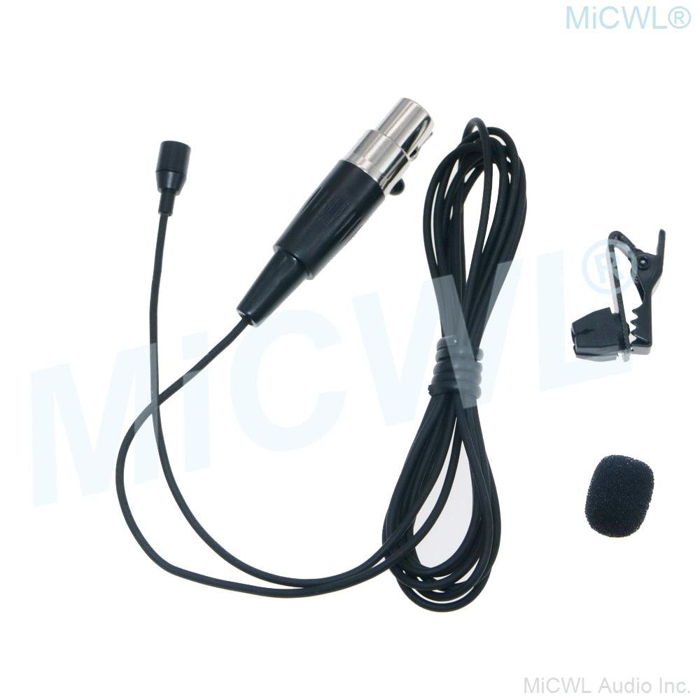 L322 Very Mini Hidden Lavalier Lapel Microphone For Shure Wireless BodyPack Clip-On Mic TA4F 4Pin Beige and Black - MiCWL Audio Inc