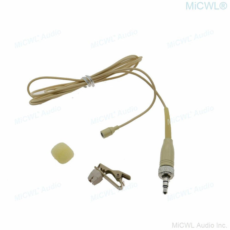 Replaceable Tie Clip Lapel Microphone For AKG Shure Audio-Technica Sennheise MiPro Wireless Beige Omnidirectional Mic Mike Mini - MiCWL Audio Inc