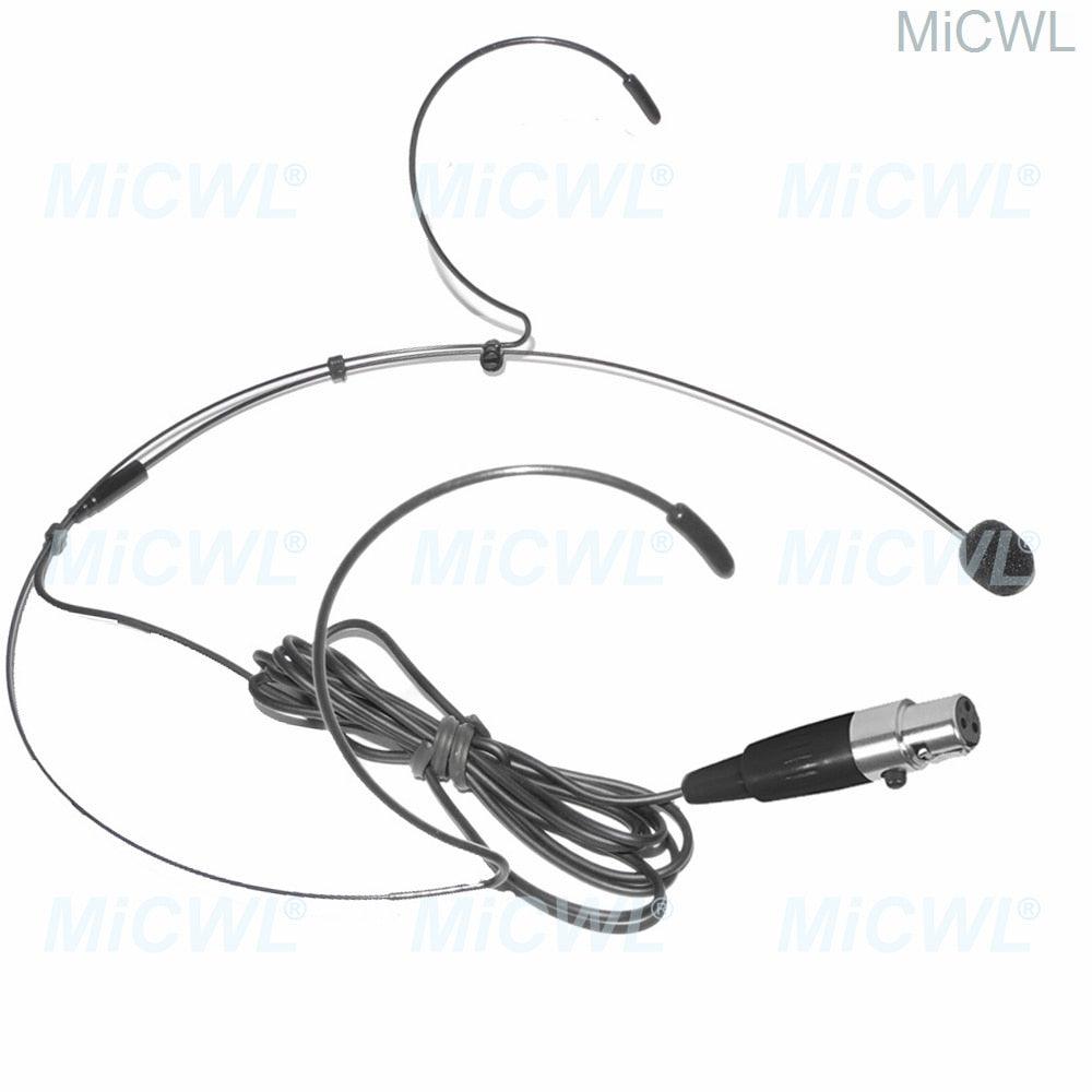Pro Headset HeadMic Wireless Microphone For AKG Samson BodyPack Transmitter TA3F mini 3Pin XLR Omnidirectional Mic Black Color - MiCWL Audio Inc