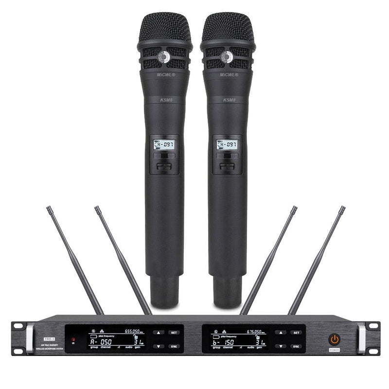 Advanced ULXD4 Dual Channel UHF Karaoke Wireless Microphone System 4 Antenna True Diversity ULXD4D 2 Dynamic Handheld Mics - MiCWL Audio Inc
